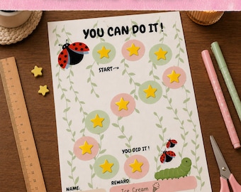 Ladybug Reward Chart Printable | Kids Behavior Chart | Editable Chore Chart for Kids | Montessori Reward System | Positive Reinforcement PDF