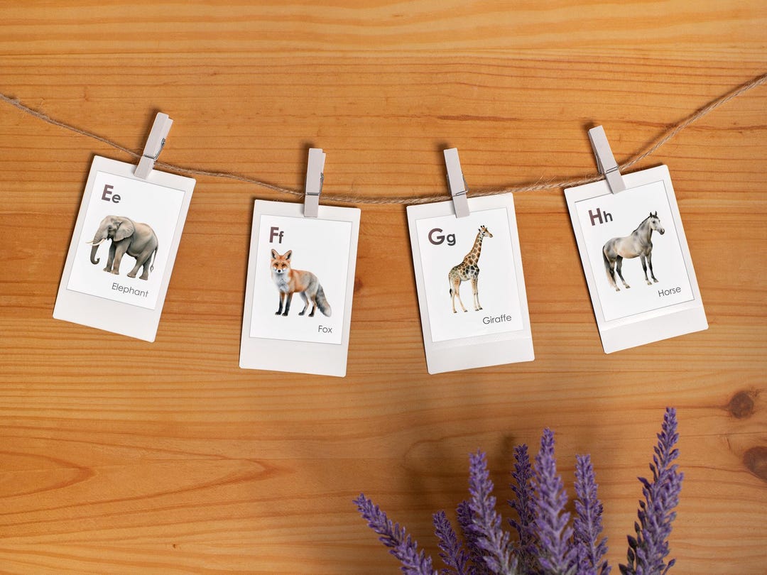 Animal Alphabet Flash Cards Printable | ABC Learning Cards for Toddlers ...