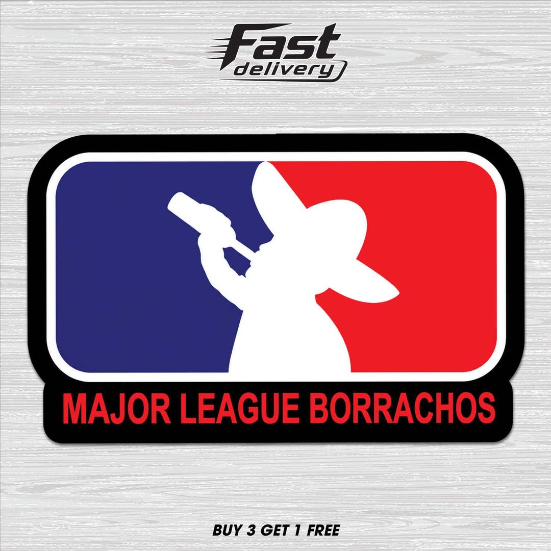 Major League Borrachos Sticker Set of 3, Funny Drinking Vinyl Decals ...