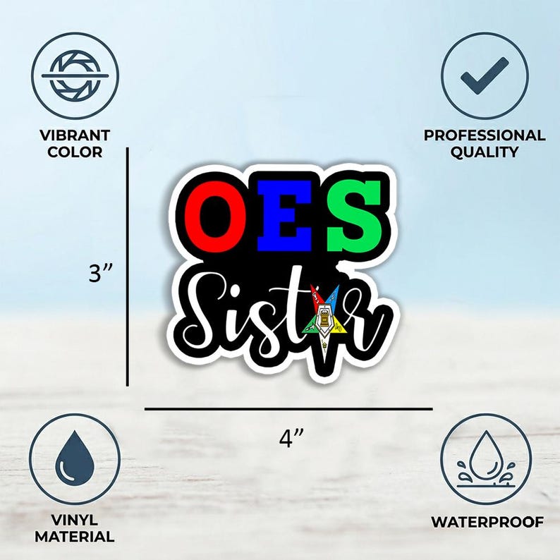 Yit Sticker OES Order of the Eastern Star - Sistar, Sisterhood Gift Decorations ...