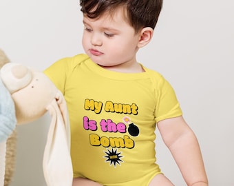 Body para bebé, body divertido para bebé, regalo genial para tía, idea de regalo para recién nacido, regalo para baby shower, lindo conjunto para bebé, regalo para sobrina y sobrino