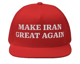Embroidered Red Cotton Twill Cap – "Make Iran Again" Snapback