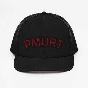 PMURT Embroidered Hat, It Says Trump Backwards Hat, Snapback Trucker Cap,Hidden Message Cap, Funny Political Hat, Conversation Starter Hat