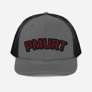 PMURT Embroidered Hat, It Says Trump Backwards Hat, Snapback Trucker Cap,Hidden Message Cap, Funny Political Hat, Conversation Starter Hat