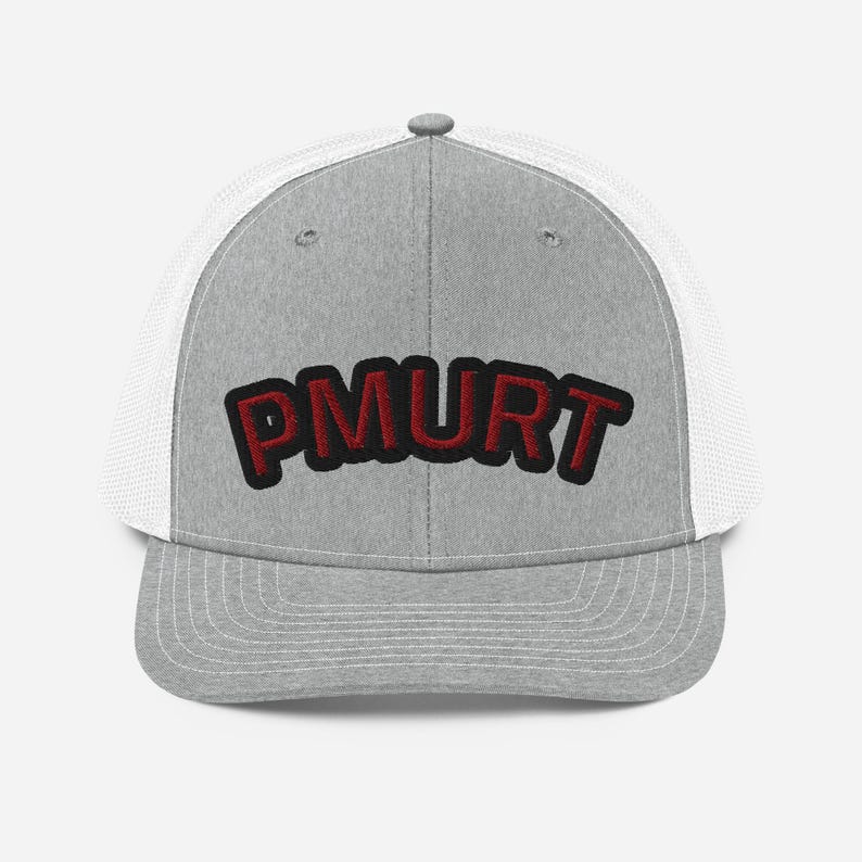 PMURT Embroidered Hat, It Says Trump Backwards Hat, Snapback Trucker Cap,Hidden Message Cap, Funny Political Hat, Conversation Starter Hat