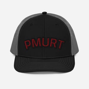 PMURT Embroidered Hat, It Says Trump Backwards Hat, Snapback Trucker Cap,Hidden Message Cap, Funny Political Hat, Conversation Starter Hat