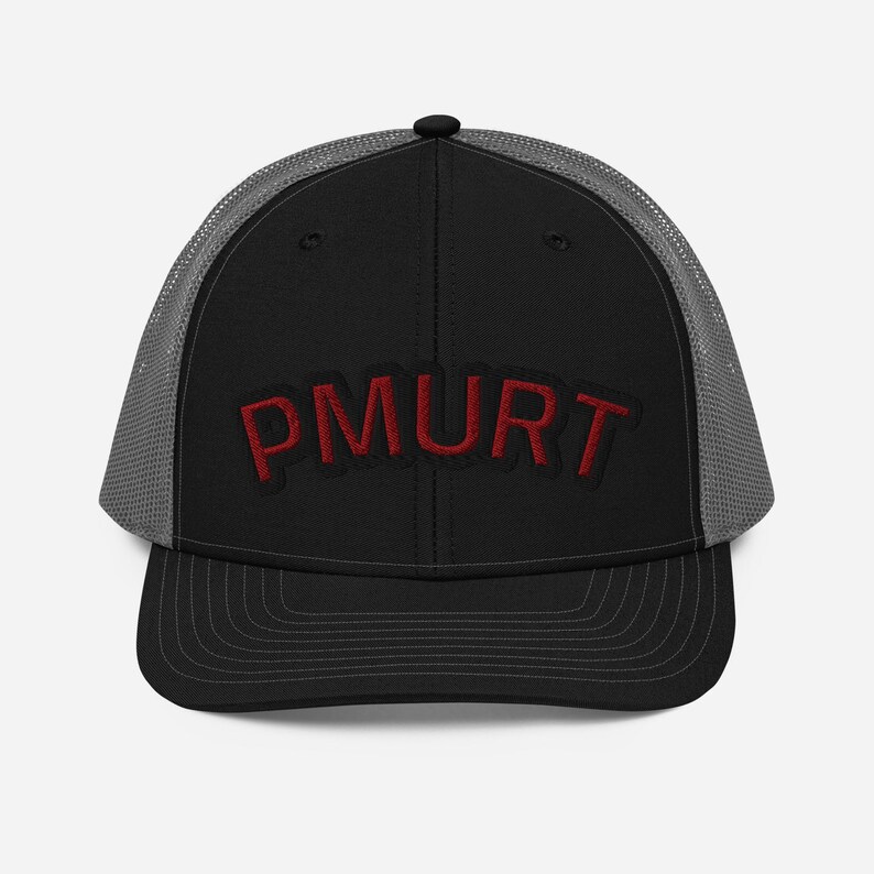 PMURT Embroidered Hat, It Says Trump Backwards Hat, Snapback Trucker Cap,Hidden Message Cap, Funny Political Hat, Conversation Starter Hat