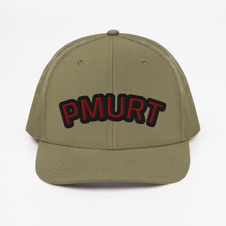PMURT Embroidered Hat, It Says Trump Backwards Hat, Snapback Trucker Cap,Hidden Message Cap, Funny Political Hat, Conversation Starter Hat