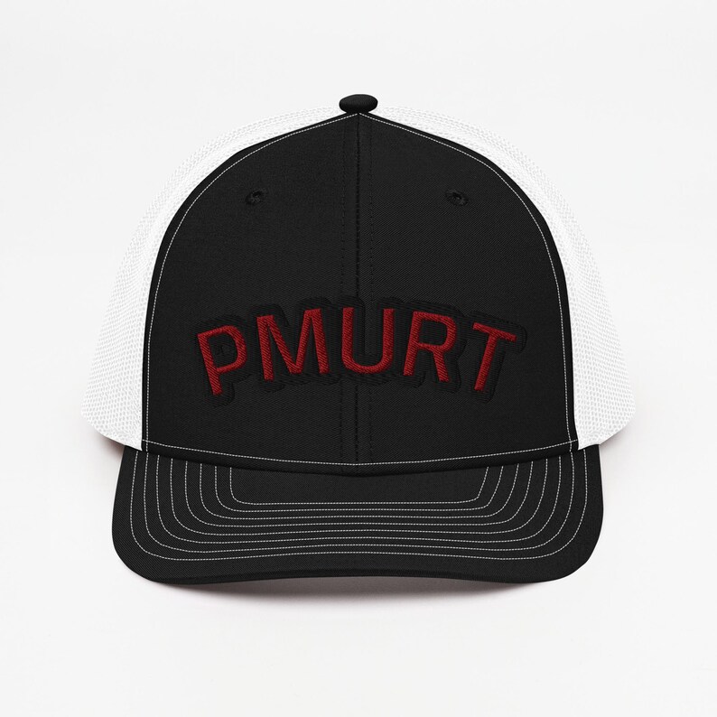 PMURT Embroidered Hat, It Says Trump Backwards Hat, Snapback Trucker Cap,Hidden Message Cap, Funny Political Hat, Conversation Starter Hat