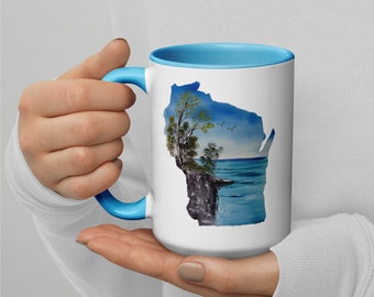 Door County Cave Point mug, Wisconsin, Door County gift, Door County WI, Door County vacation, For him, For her, Door County Coffee, tea