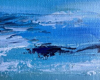 Original ocean art, abstract 11x14 seascape original artwork, seascape, ocean, coastal blue, ocean seascape, by the sea, acrylic, painting