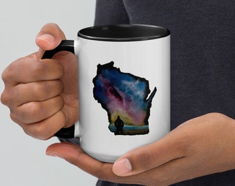 WI Milky Way mug, Wisconsin shaped mug, WI mug, WI gifts