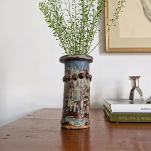 Vintage Brutalist Ceramic Vase | Rustic Primitive Studio Pottery | 70s Modernist Interior Object