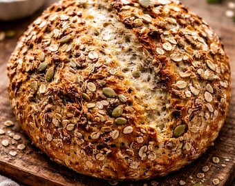 Recept pdf-recept voor brood zonder kneden (digitale download)