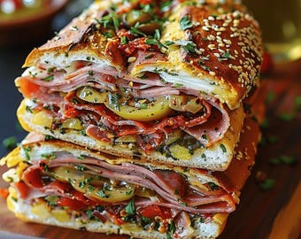 Recette de sandwich muffuletta italienne classique PDF (téléchargement numérique)