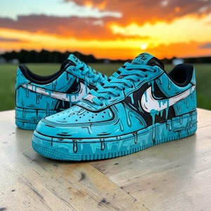Nike air force 1 custom blue drip - Etsy 日本