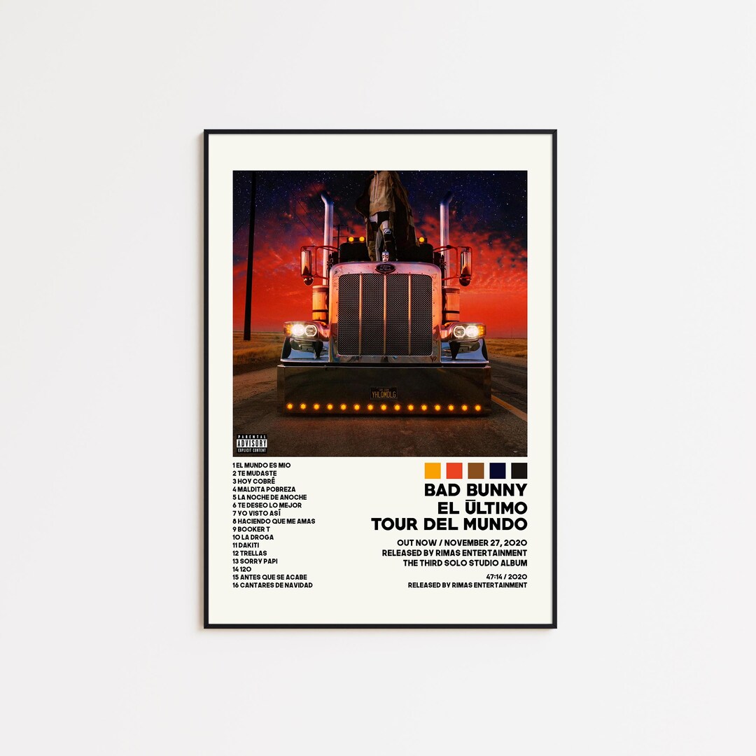 Bad Bunny Posters / El Último Tour Del Mundo Poster / Tracklist Album ...
