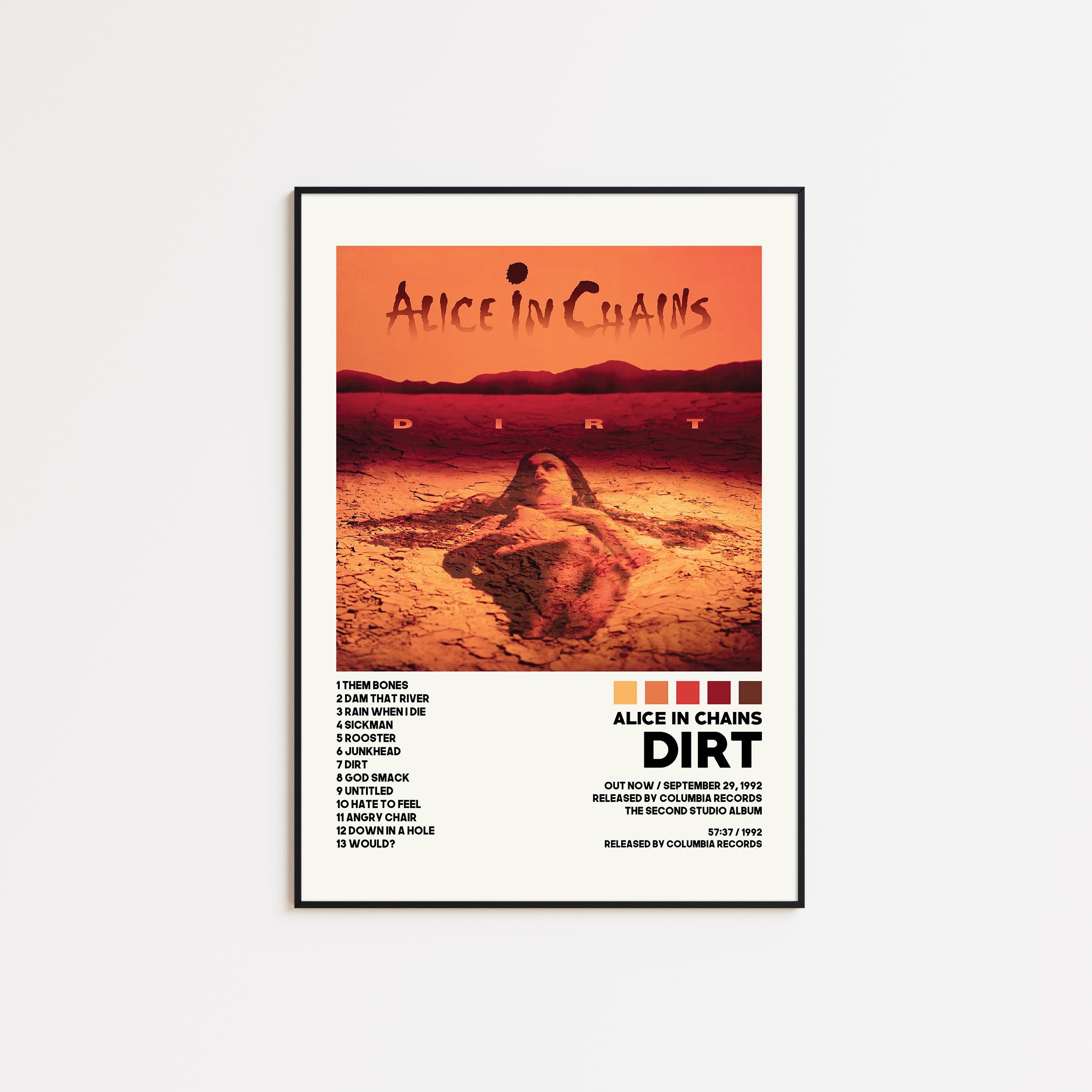thumbnail image 2 of Alice In Chains Dirt Tracklist Poster – Grunge Decor Wall Art Print, 11x17, Unframed 2 of 3