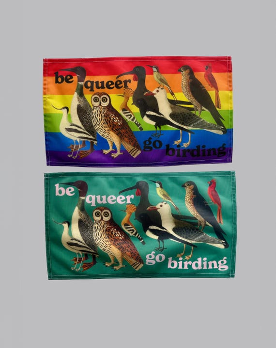 Nature Pride Flag - "Be Queer Go Birding"