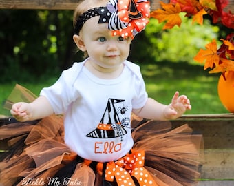 Wacky Witch Hat with Spider Halloween Tutu outfit-Halloween Birthday/Pageant Tutu Outfit-My First Halloween Outfit *Bow NOT Included*