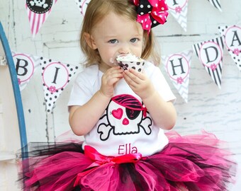 Pirate Princess Birthday Tutu Outfit-Pirate Birthday Tutu Set-Pirate Tutu Outfit-Skull and Crossbones Tutu Outfit *Bow NOT Included*