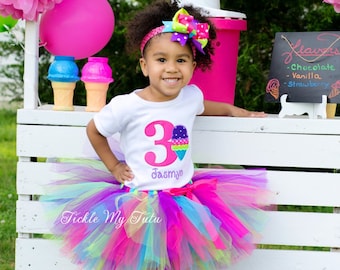 Ice Cream Party Birthday Tutu Outfit-Ice Cream Birthday Party Tutu Set-Ice Cream Party *Bow NOT Included*