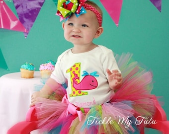Whale Themed Birthday Tutu Outfit-Ocean Themed Birthday Tutu Outfit-Under the Sea Birthday Tutu Set *Bow NOT Included*