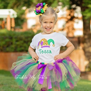 Mardi Gras Jester Hat Tutu Outfit-My First Mardi Gras Outfit-Mardi Gras Pageant Outfit-Mardi Gras Birthday Tutu Set- *Bow NOT Included*