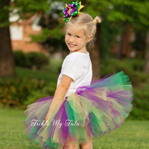 Mardi Gras Tutu-Mardi Gras Birthday Tutu-Mardi Gras Tutu for Baby Girls-0-3 months up to Size 10/12 **Tutu Only**