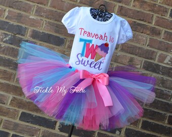 TWO Sweet Birthday Outfit-Ice Cream Party Birthday Tutu Outfit-Ice Cream Birthday Party Tutu Set-Second Birthday Ice Cream Party Outfit