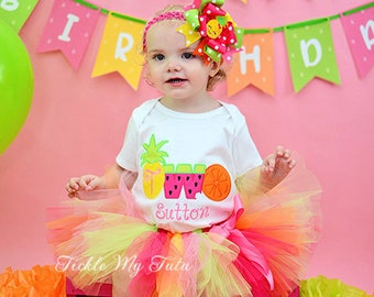 TWOtti Frutti Birthday Outfit-Tutti Frutti Birthday Outfit-Girls Tutti Fruity Birthday Outfit-Pineapple Birthday Outfit *Bow NOT Included*