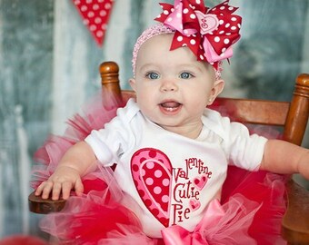 Girls Valentines Outfit-Valentine Cutie Pie Tutu Outfit-My First Valentine's Day Outfit-Valentine's Day Birthday Outfit *Bow NOT Included*