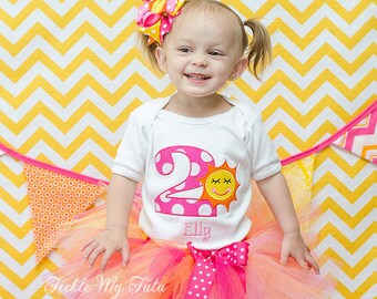 Sunshine Birthday Tutu Outfit-You are My Sunshine Tutu Set-Summer Birthday Tutu Set-Sunshine Birthday Outfit *Bow NOT Included*