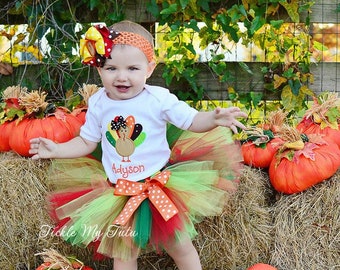 Little Turkey Thanksgiving Tutu Outfit-Thanksgiving Pageant Outfit-My First Thanksgiving Tutu Outfit *Bow NOT Included*