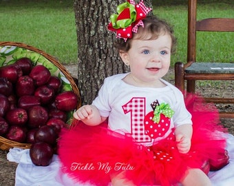 Apple Of My Eye Birthday Tutu Outfit-Apple Orchard Birthday Tutu Set-Apple Birthday Tutu Set *Bow NOT Included*