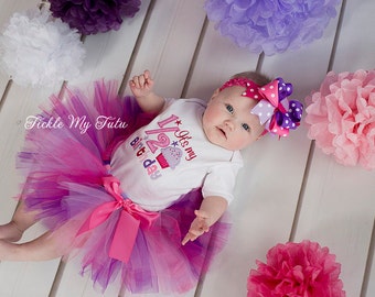 It's My 1/2 Birthday Tutu Outfit-Purple and Pink Half Birthday Shirt-Half Birthday Tutu Set-Half Birthday Outfit *Bow NOT Included*