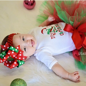 My First Christmas Tutu Outfit-My First Christmas Tutu Set-Baby's First Christmas Bow NOT Included image 1