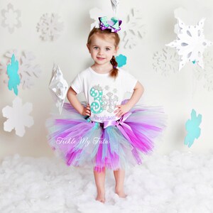 Snowflake Princess Birthday Tutu Outfit-Ice Princess Birthday Outfit-Winter ONEderland Snowflake Birthday Tutu Outfit *Bow NOT Included*