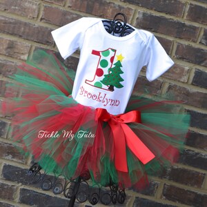 Christmas Tree Birthday Tutu Outfit-Christmas Themed Birthday Party Tutu Set-Christmas Birthday Outfit-First Birthday Christmas Outfit