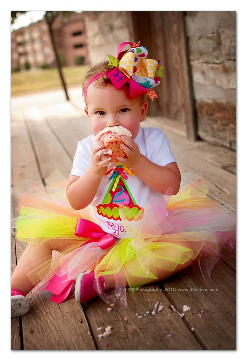 It's My Party Birthday Hat Tutu Outfit-First Birthday Tutu Outfit-Party Hat Birthday Tutu Set-First Birthday Outfit Bow NOT Included image 1