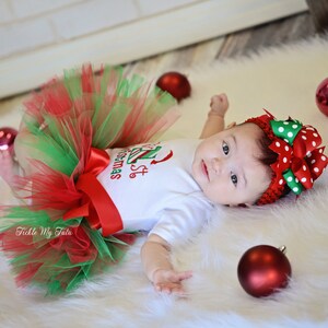 My First Christmas Tutu Outfit-My First Christmas Tutu Set-Baby's First Christmas Bow NOT Included image 3