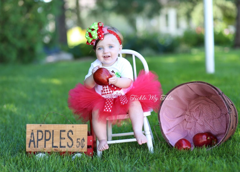Apple Of My Eye Birthday Tutu Outfit-Apple Orchard Birthday Tutu Set-Apple Birthday Tutu Set *Bow NOT Included* image 3