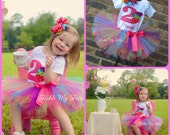 Tea Party Birthday Tutu Outfit-Tea Party Tutu-Tea Party Birthday Tutu Set-Rainbow Tea Party Outfit quot Bow NOT Included