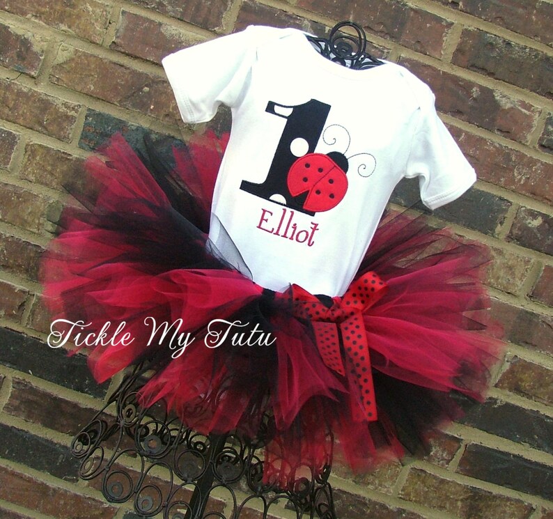 Ladybug Birthday Tutu Outfit-Ladybug Tutu-Ladybug Birthday Outfit-Ladybug First Birthday Tutu Outfit Bow NOT Included image 3