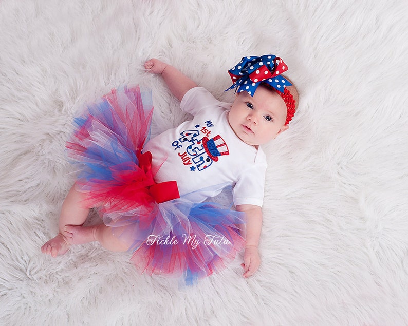 My First Fourth Of July Tutu Outfit-4th of July Pageant Outfit-4th of July Tutu Outfit Bow NOT Included image 2