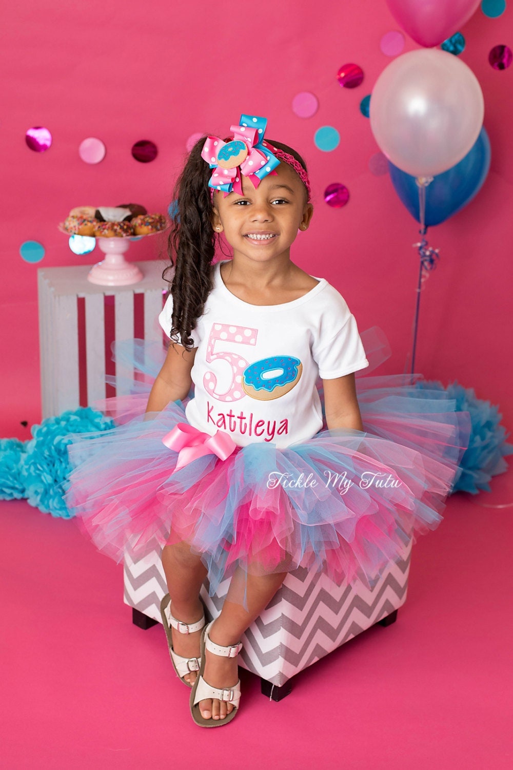Donut Birthday Tutu Outfit-Doughnut Birthday Tutu Outfit-Donut Birthday Party-Doughnut Birthday-Donut Birthday Tutu Set *Bow NOT Included*