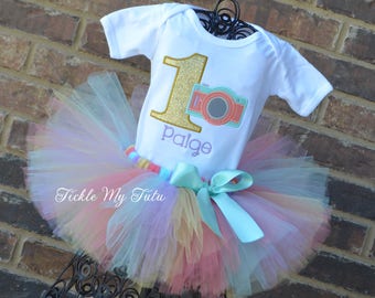 Camera Birthday Tutu Outfit-Oh Snap Birthday Tutu Outfit-One Year Gone In a Flash Birthday Tutu Outfit