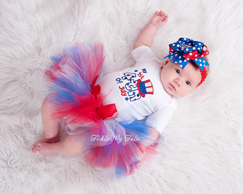 My First Fourth Of July Tutu Outfit-4th of July Pageant Outfit-4th of July Tutu Outfit Bow NOT Included image 1