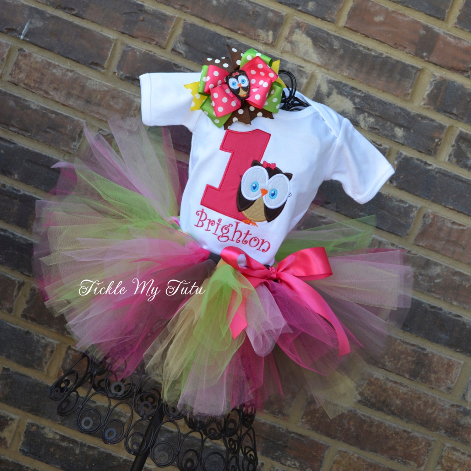 Owl Birthday Outfit-Whoo's One Owl Tutu Oufit-Owl Themed Birthday Outfit-First Birthday Owl Tutu