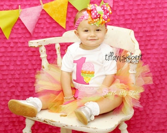 Ice Cream Party Birthday Tutu Outfit-Ice Cream Birthday Tutu Set-Ice Cream Party Outfit-First Birthday Ice Cream Outfit *Bow NOT Included*